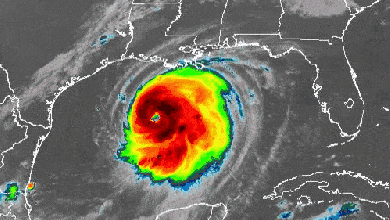 Satellite animation of major Hurricane Laura in the Gulf of Mexico.