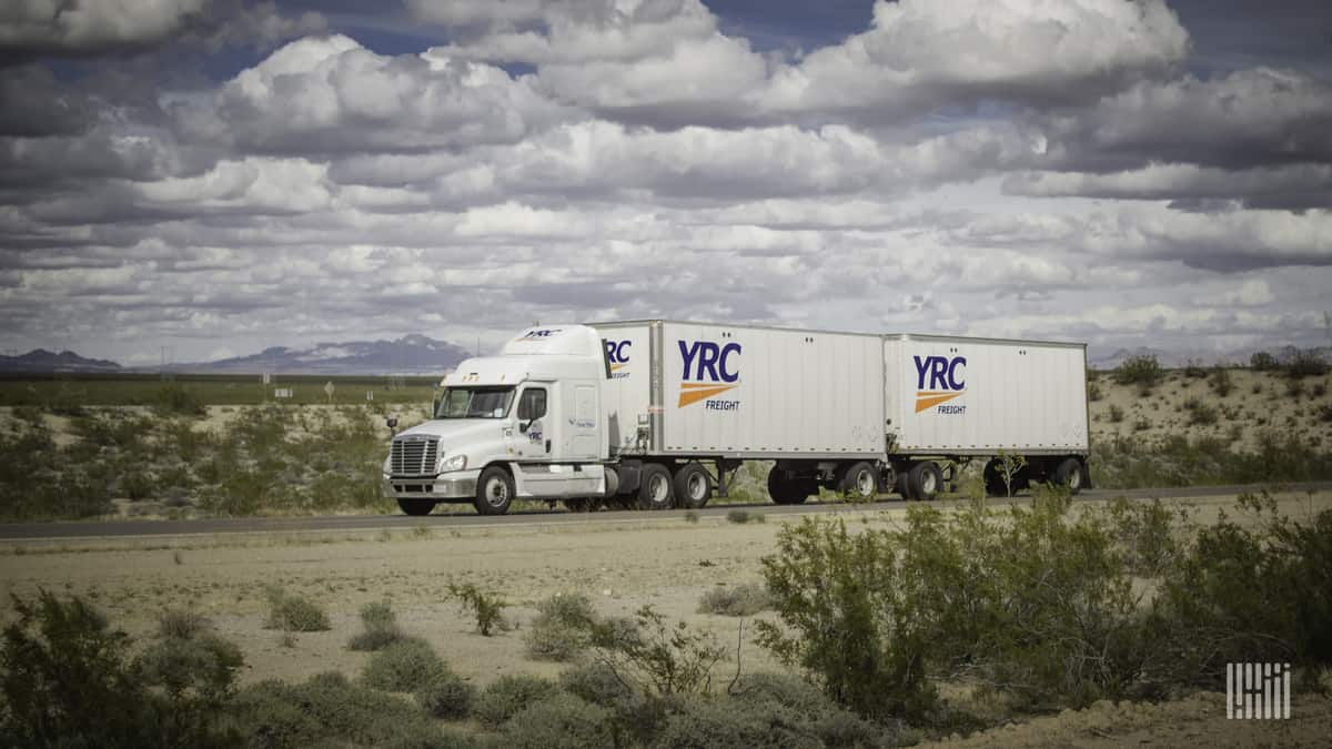 YRC double on highway