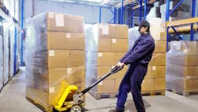 Less than truckload freight being loaded