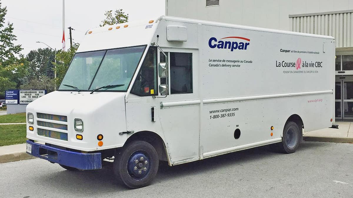 A delivery vehicle of TFI's Canpar Express. Canpar files were released in a leak after a ransomware attack.