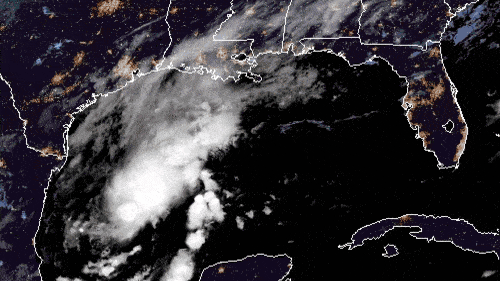 Satellite animation of Tropical Depression 22 in the Gulf of Mexico.