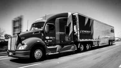 ENERGY Transportation truck in black and white