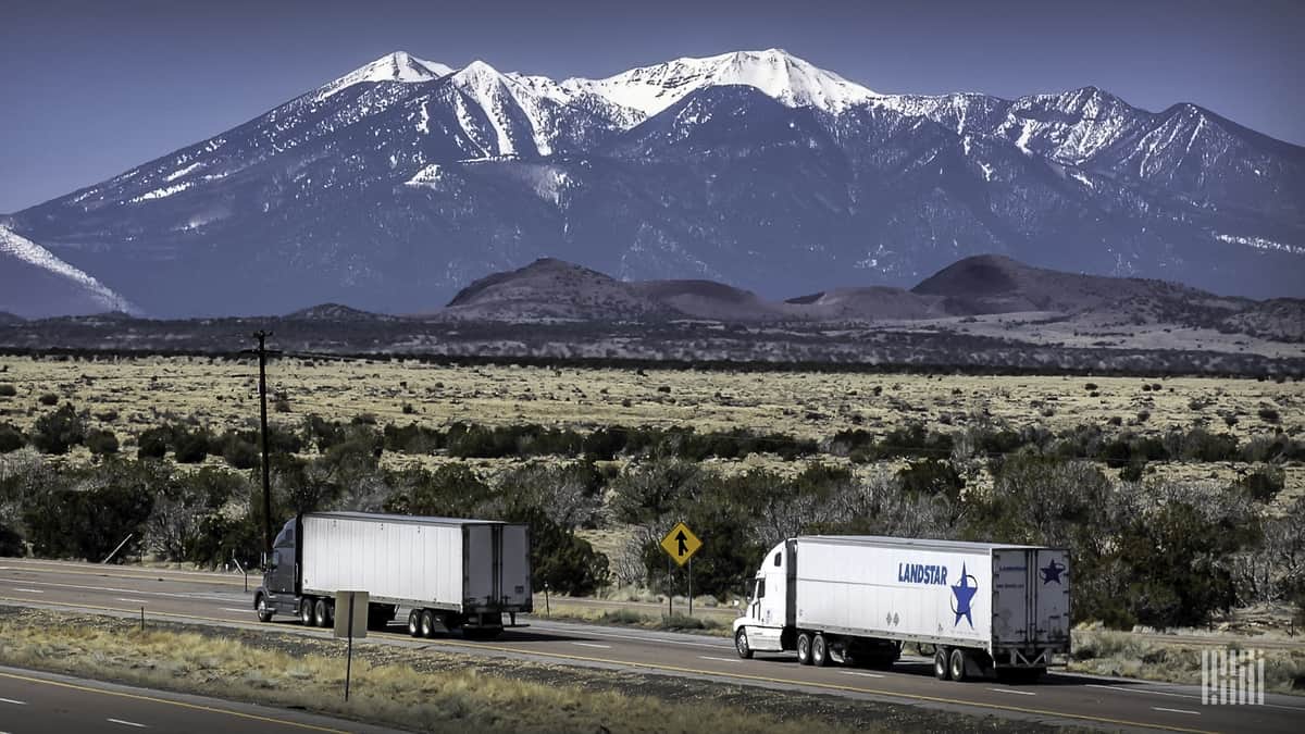 Landstar truck on highway