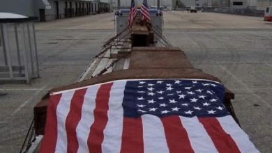 Truck driver hauls load of WTC steel back to its foundry in Coatesville, Pennsylvania.