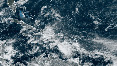 Satellite animation of the Caribbean.