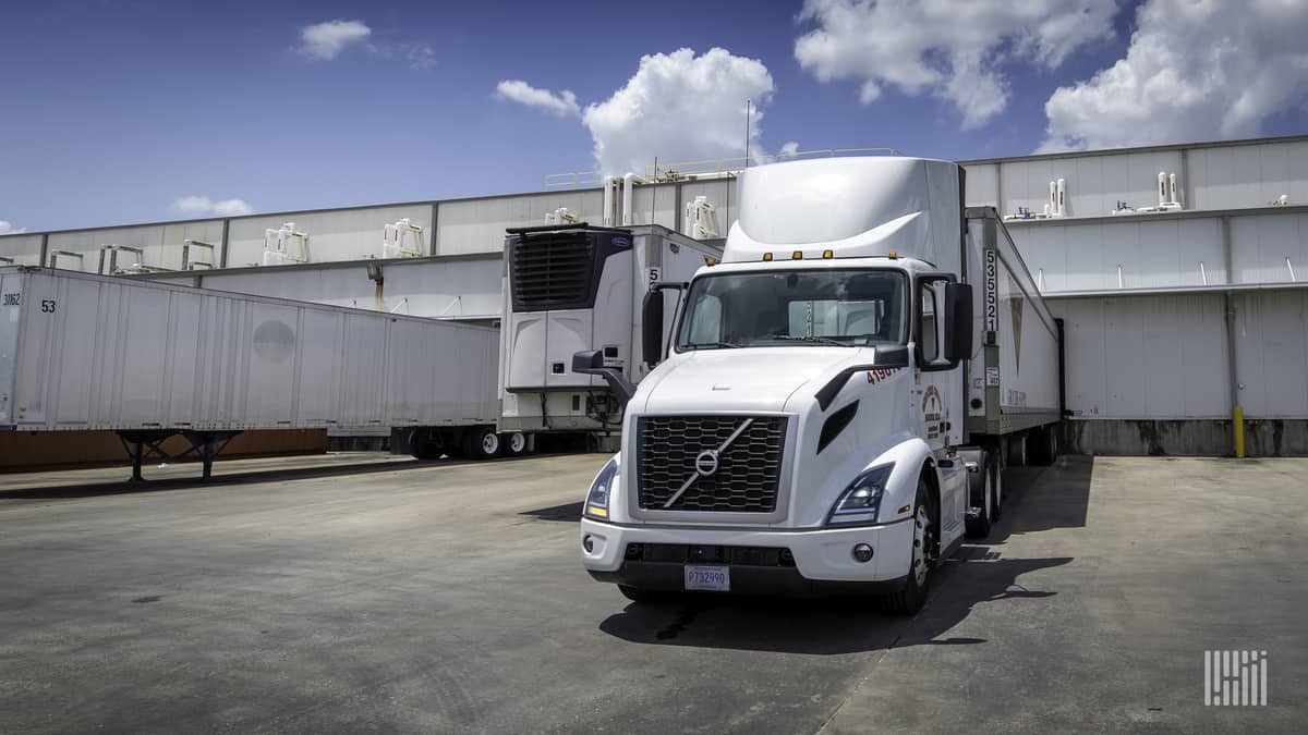 Truck parked at facility door