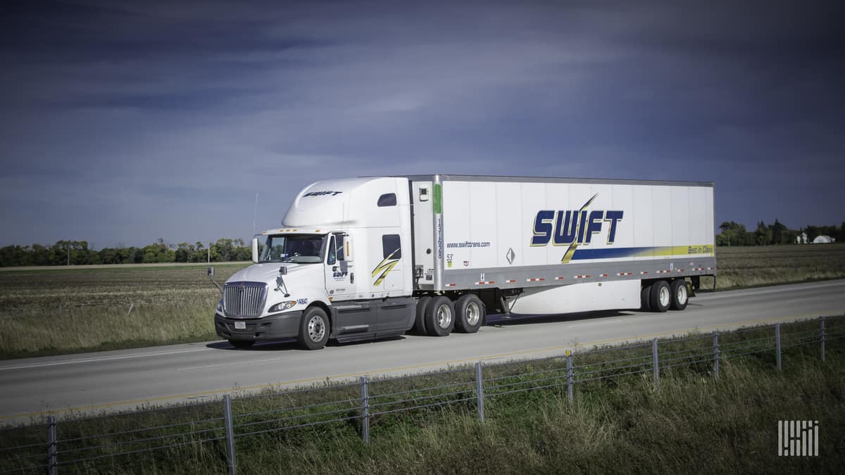 Swift truck on highway