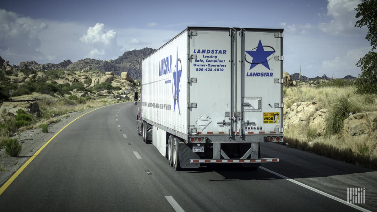 Landstar truck on highway