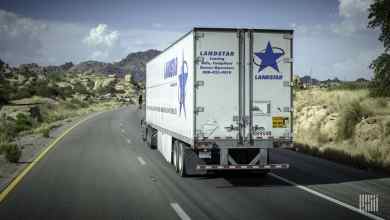 Landstar truck on highway