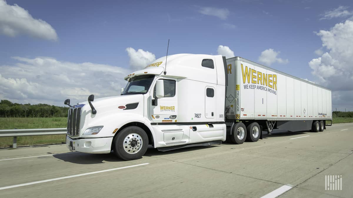Werner truck on highway
