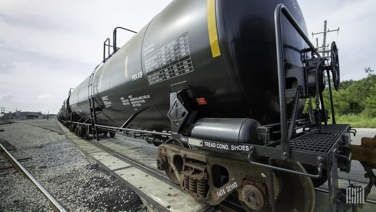 A photograph of a tank car.