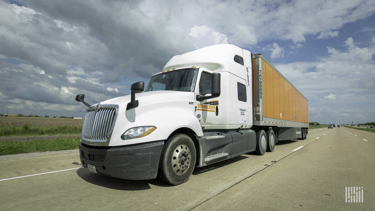 Schneider National truck on highway