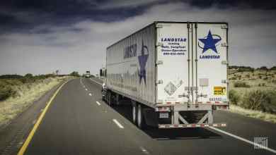 Landstar truck on highway