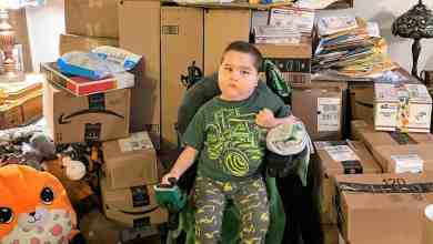 Liam Salmon received birthday cards and packages.