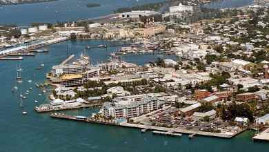 Aerial photo of the Mallory Docks at the Port of Key West.