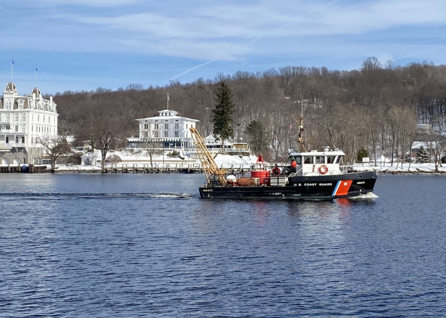 Coast Guard Aids to Navigation vessel on the Connecticut River.