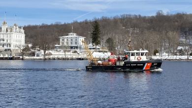 Coast Guard Aids to Navigation vessel on the Connecticut River.