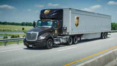 UPS truck stock images