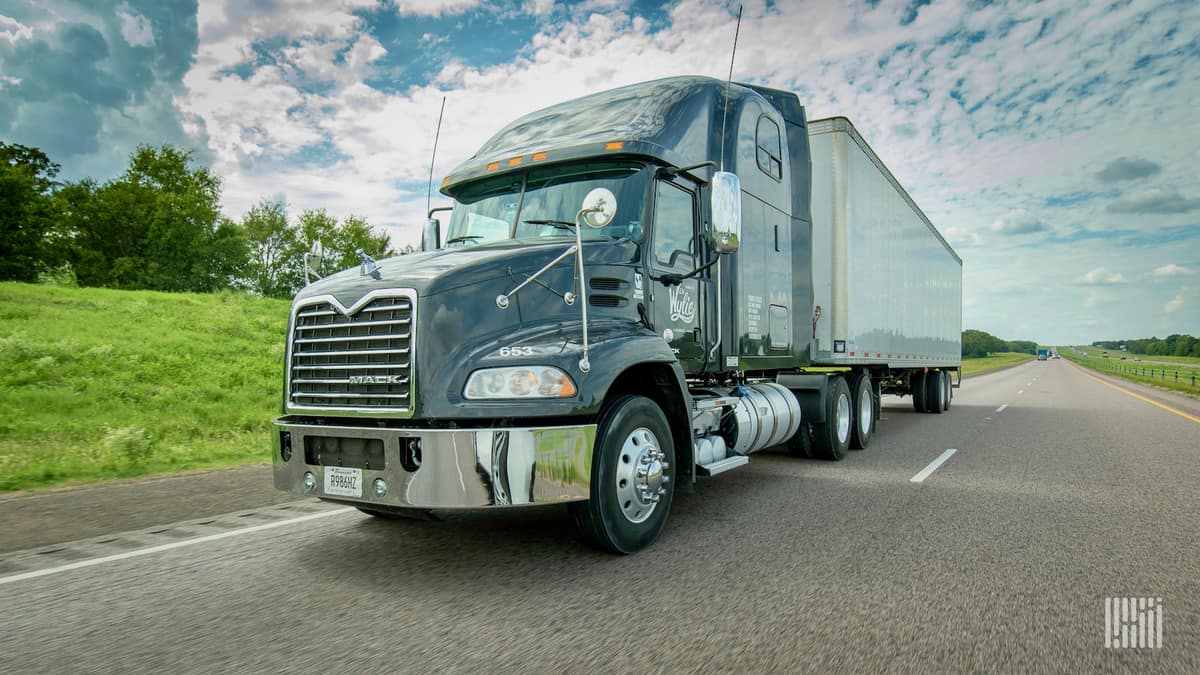 A tractor-trailer from Daseke. The trucking company was targeted in a cyberattack.