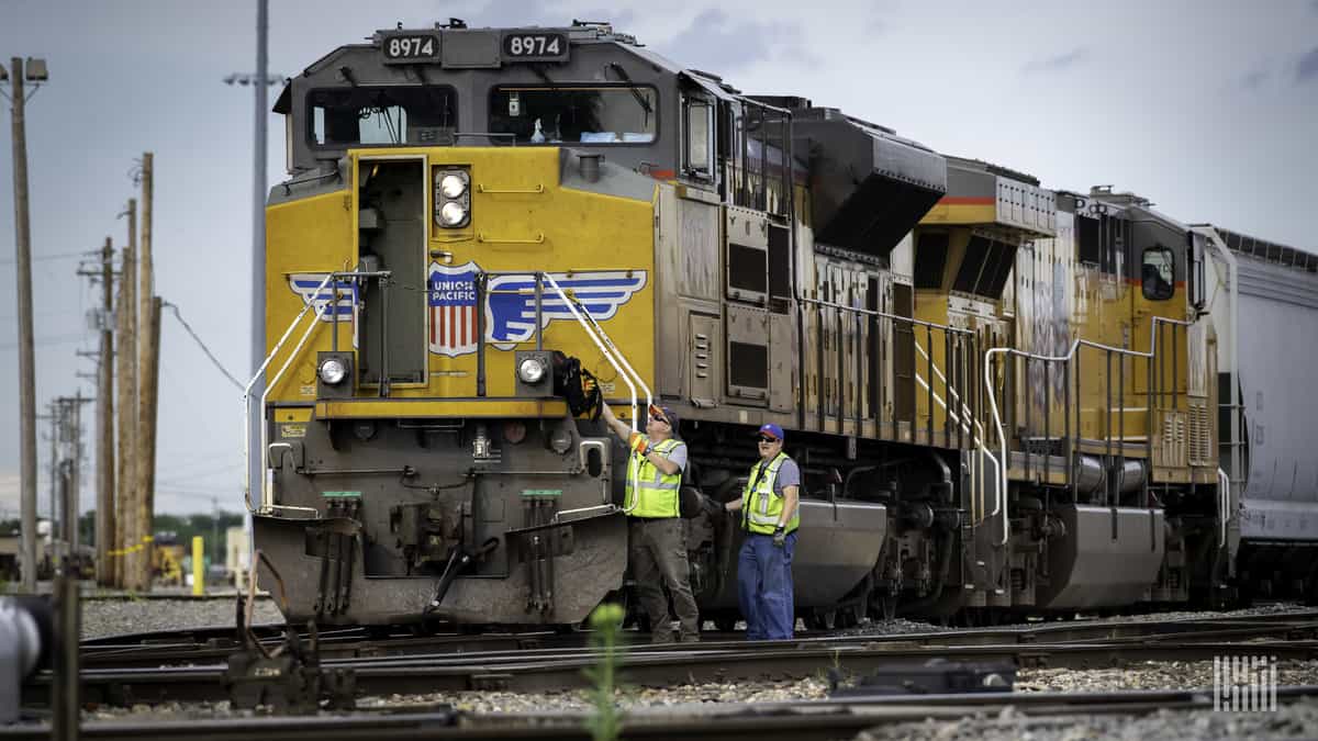 A photograph of a Union Pacific train.