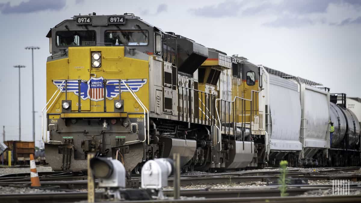 A photograph of a Union Pacific train.