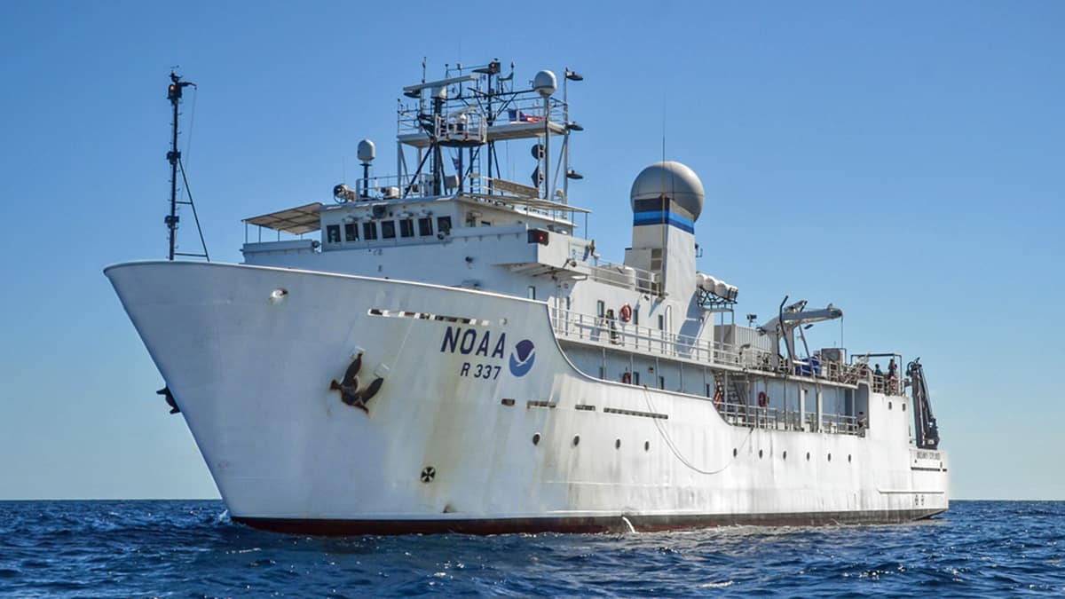 NOAA Ship Okeanos Explorer during a mission in the Gulf of Mexico.