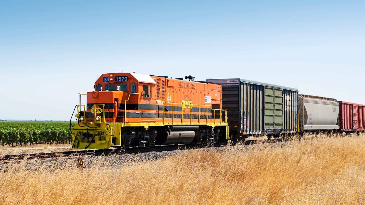 A photograph of a Genesee & Wyoming train.