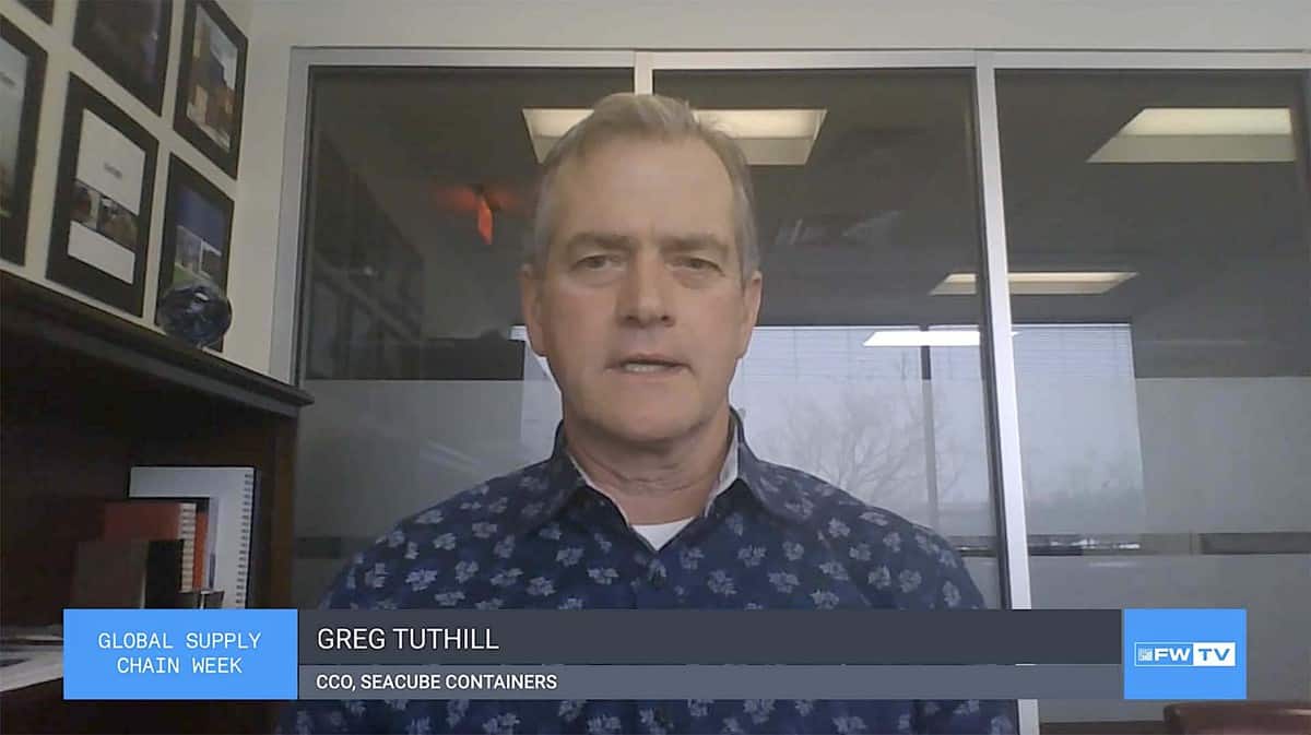 Greg Tuthill, chief commercial officer of SeaCube Containers, discusses the market for refrigerated shipping containers during the FreightWaves Global Supply Chain Week