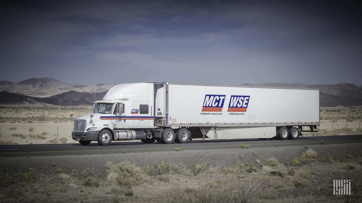 A tractor-trailer a former Comcar Industries carrier MCT. It was sold in the Comcar bankcruptcy.