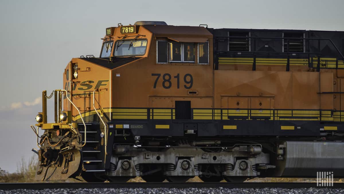 A photograph of a BNSF locomotive.