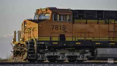 A photograph of a BNSF locomotive.