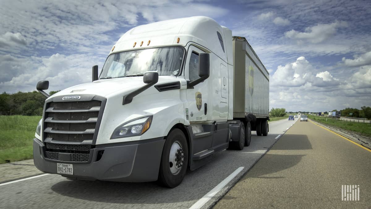 A UPS Freight tractor-trailer. TFI is acquiring UPS Freight from UPS.