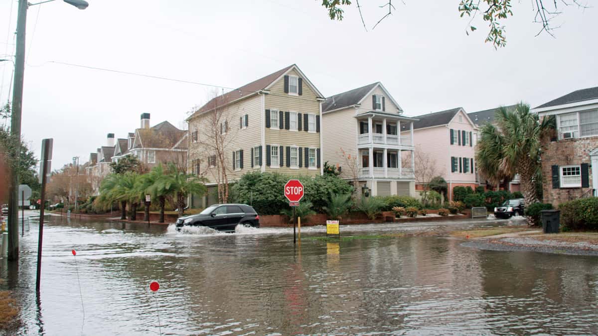 Flooded neighborhood.