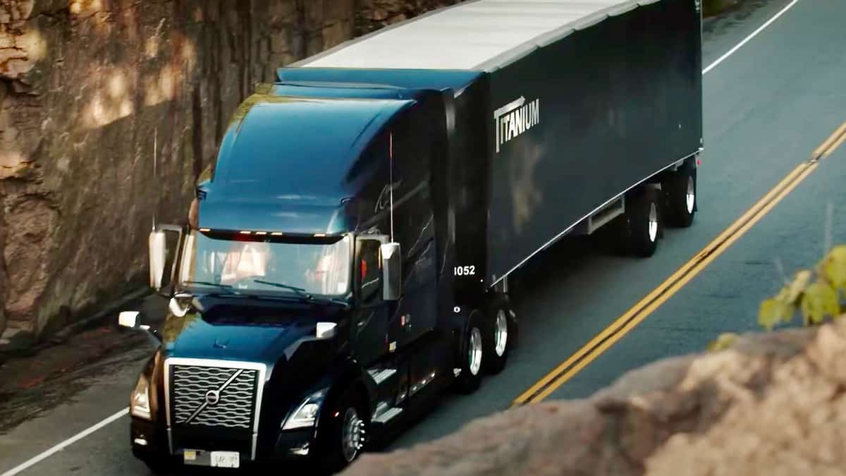 A tractor-trailer from Canadian trucking company Titanium Transportation Group
