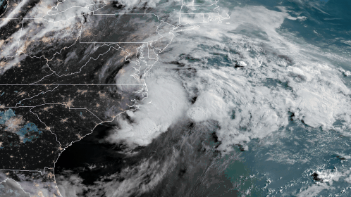 Satellite animation of Tropical Storm Claudette over North Carolina.