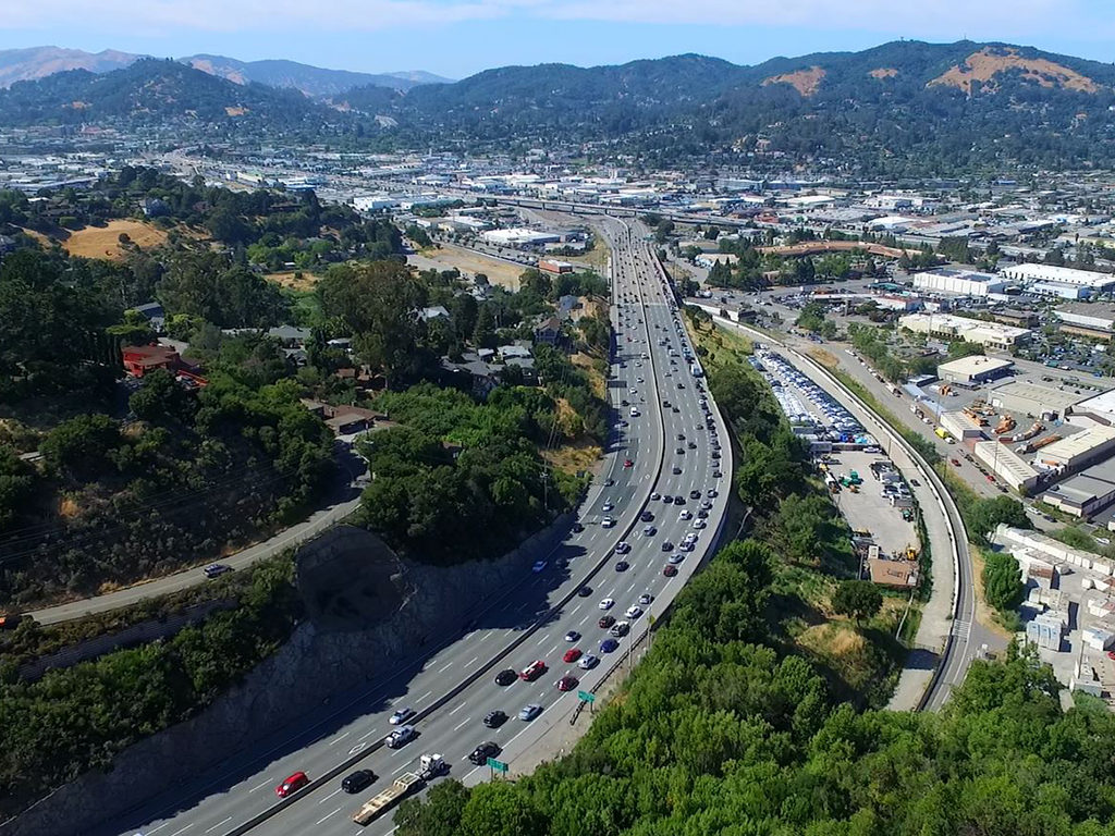 A heavily traveled stretch of US 101 in Marin County, California. (Photo: Transportation Authority of Marin County)