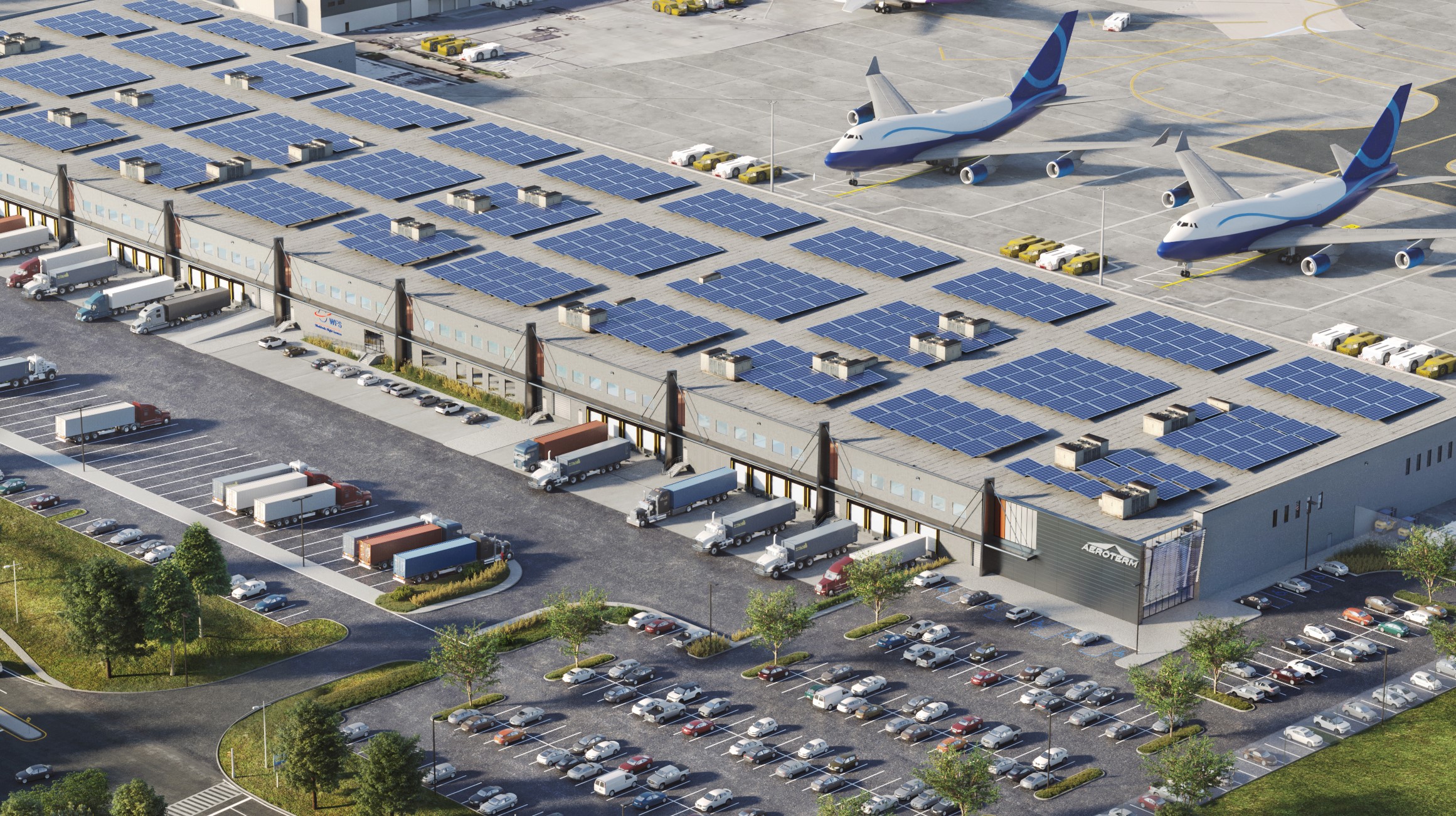 Rendering of an air cargo terminal.