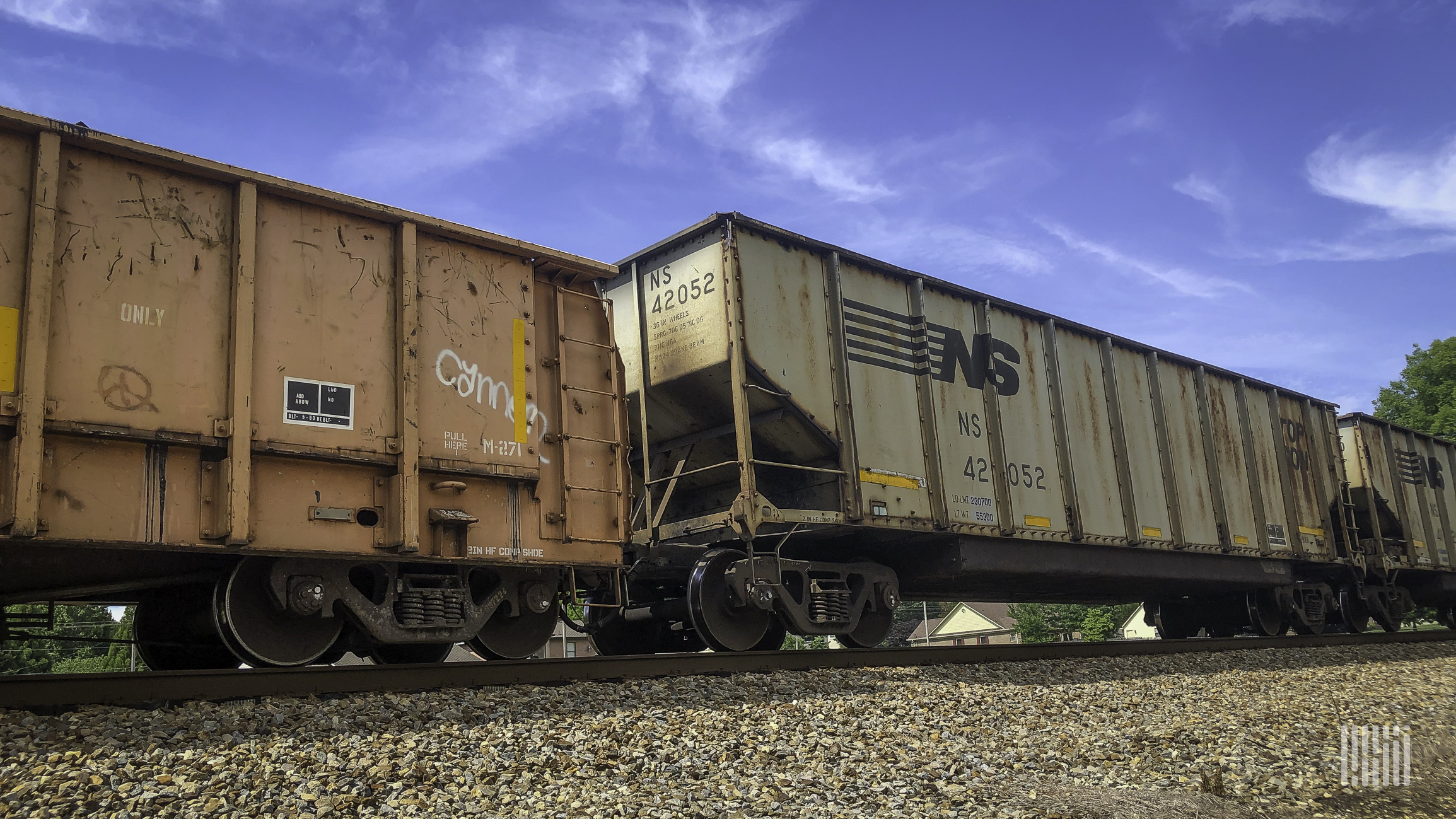 A photograph of a train rolling by.