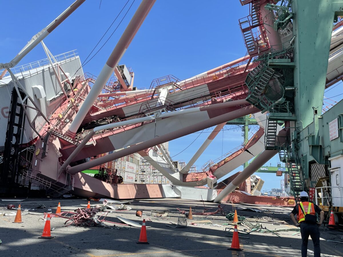 Oocl Vessel Blamed For Crane Collapse At Taiwan Port Freightwaves