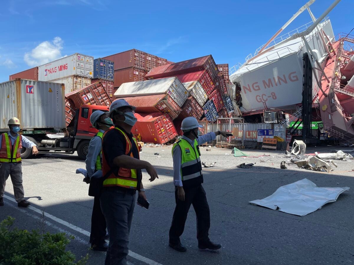 Oocl Vessel Blamed For Crane Collapse At Taiwan Port Freightwaves