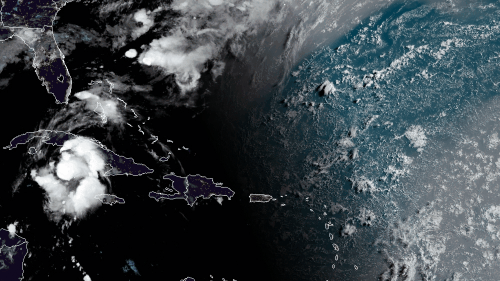 Satellite animation of Tropical Storm Elsa in the Caribbean.