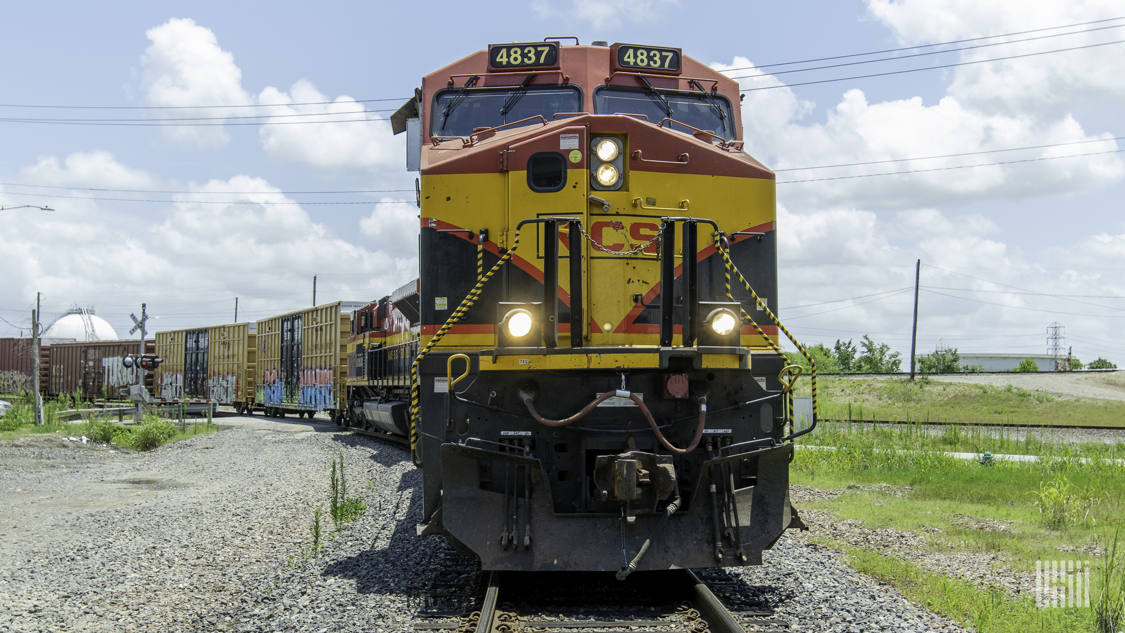 A photograph of a Kansas City Southern train.