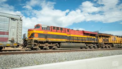 A photograph of a Kansas City Southern train.