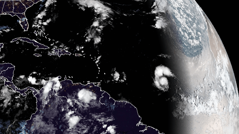 Satellite animation of Hurricane Sam in the tropical Atlantic.