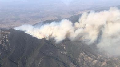 Thick smoke from the Alisal fire near Santa Barbara, California, Oct. 11, 2021.