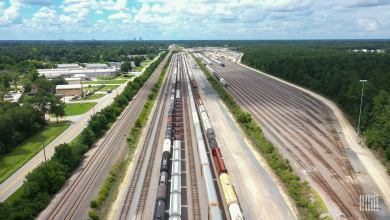 A photograph of a rail yard.