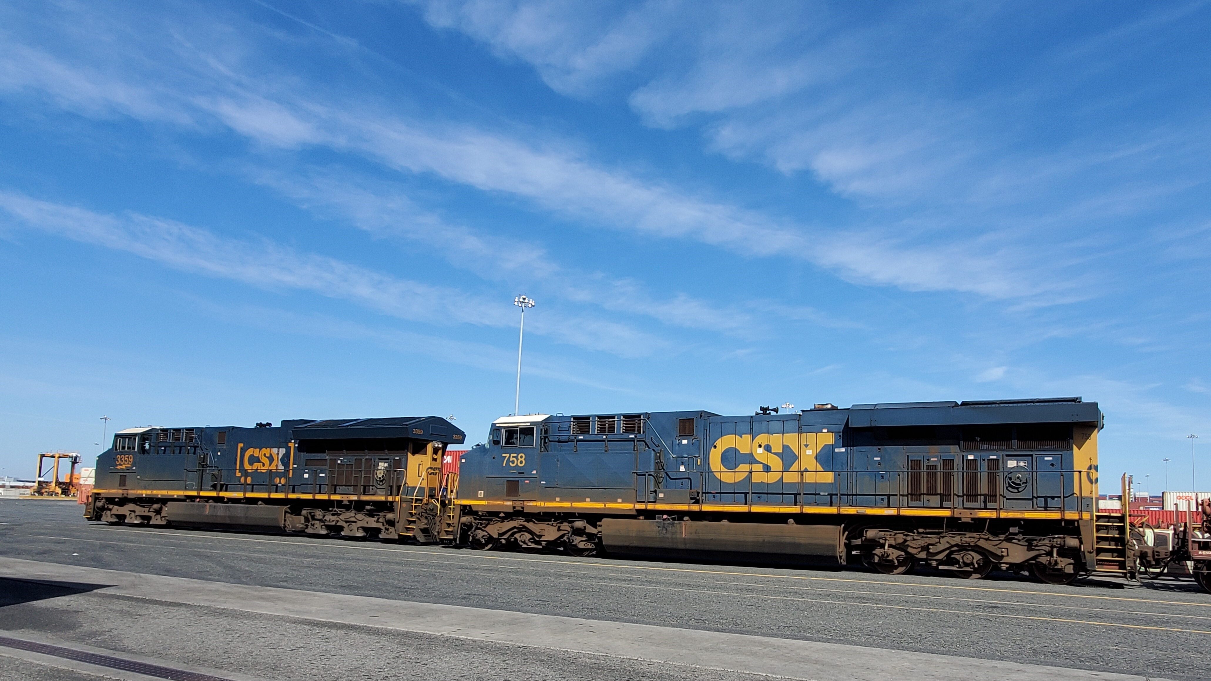 A photograph of a CSX train at the terminal.