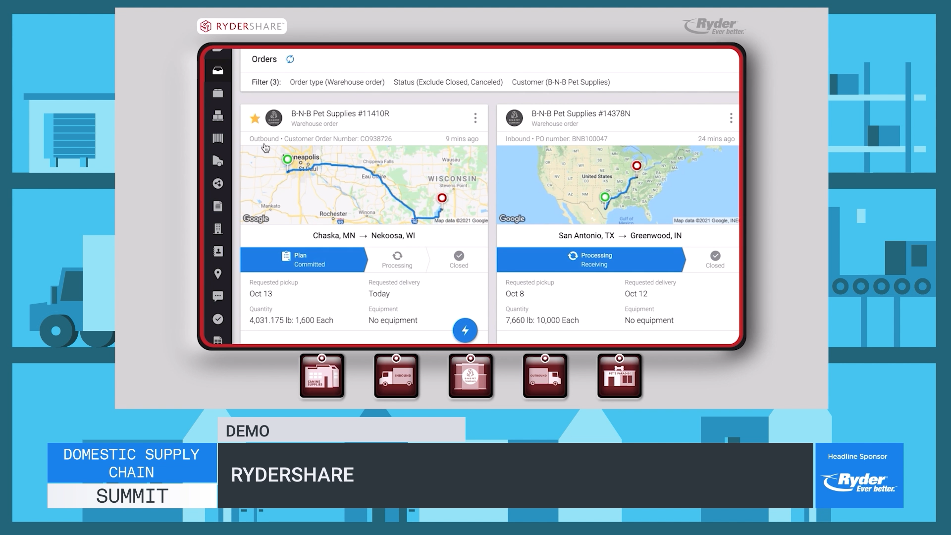 Ryder and Blume Global demo their FreightTech during FreightWaves' Domestic Supply Chain Summit.