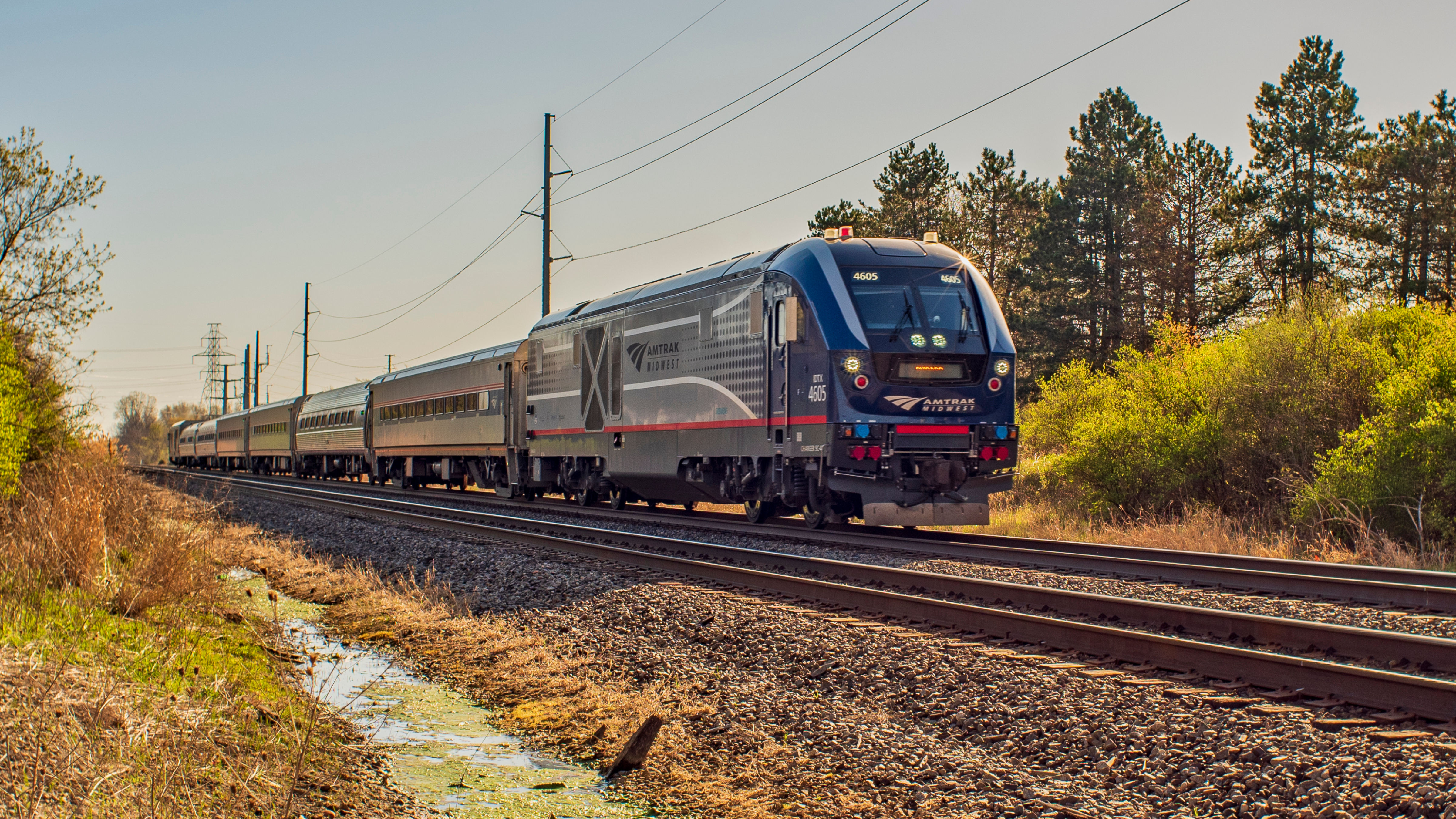 A photograph of an Amtrak train.