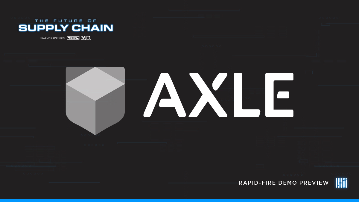 Axle logo on black screen with future of supply chain logo